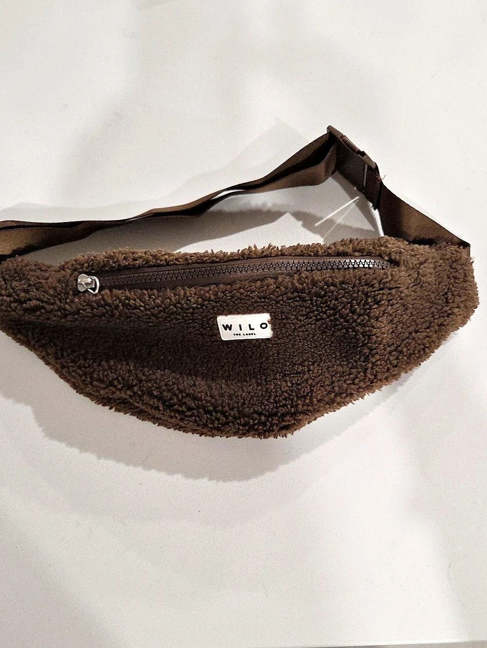 Will The Label Brown Sherpa Crossbody Bag